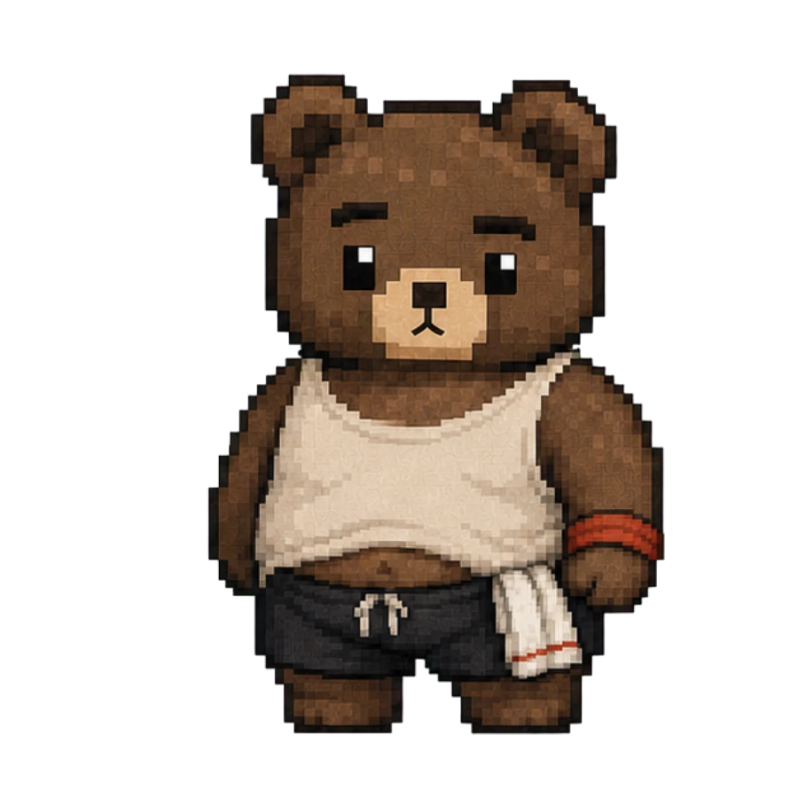 Gymmy, a warm brown digital gym buddy