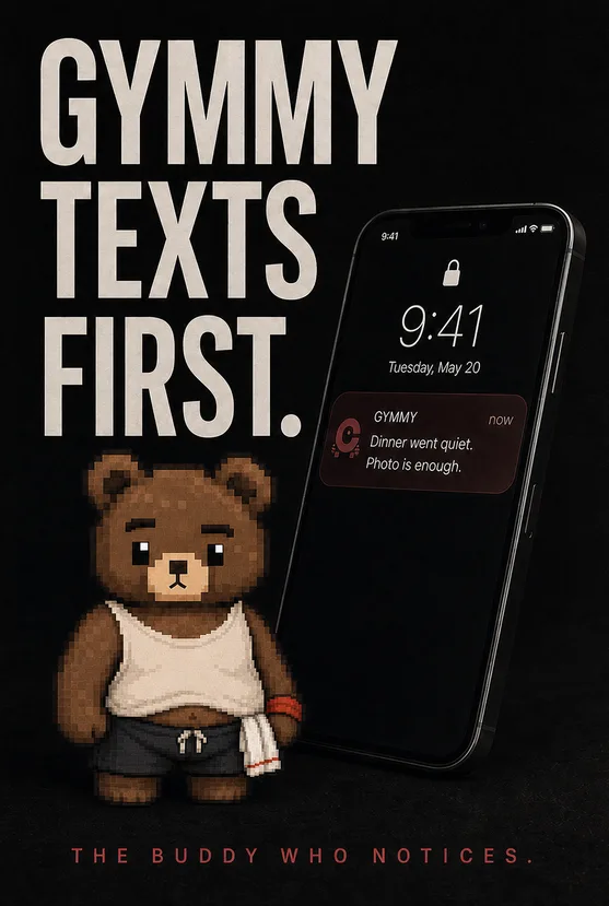 Gymmy texts first campaign poster